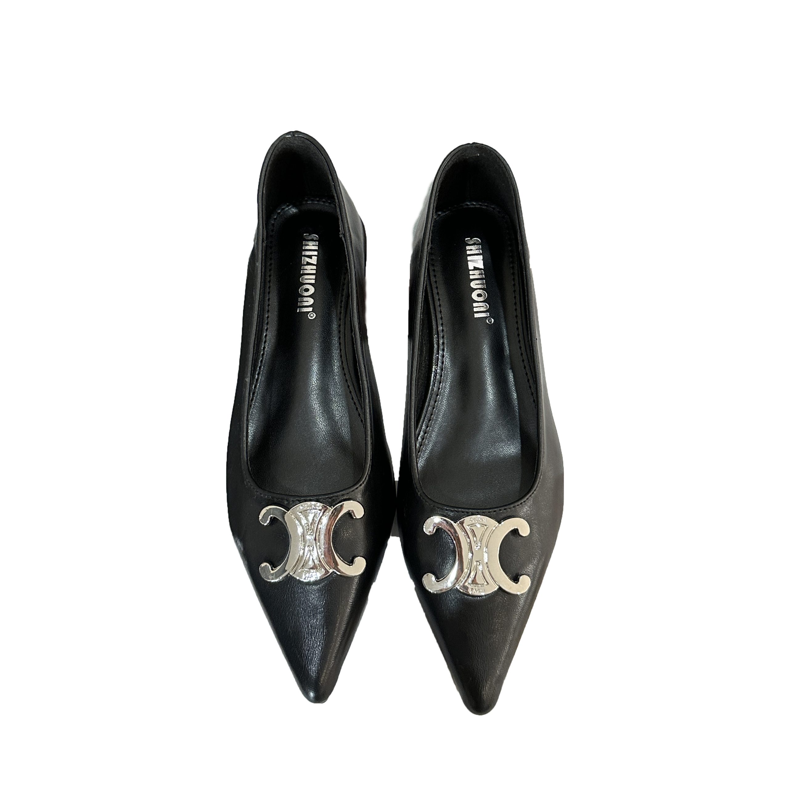 SIZHUONI Women's Pointed Toe Retro Flats 2024 Spring New Style Low Heel Comfortable Slip-On Shoes
