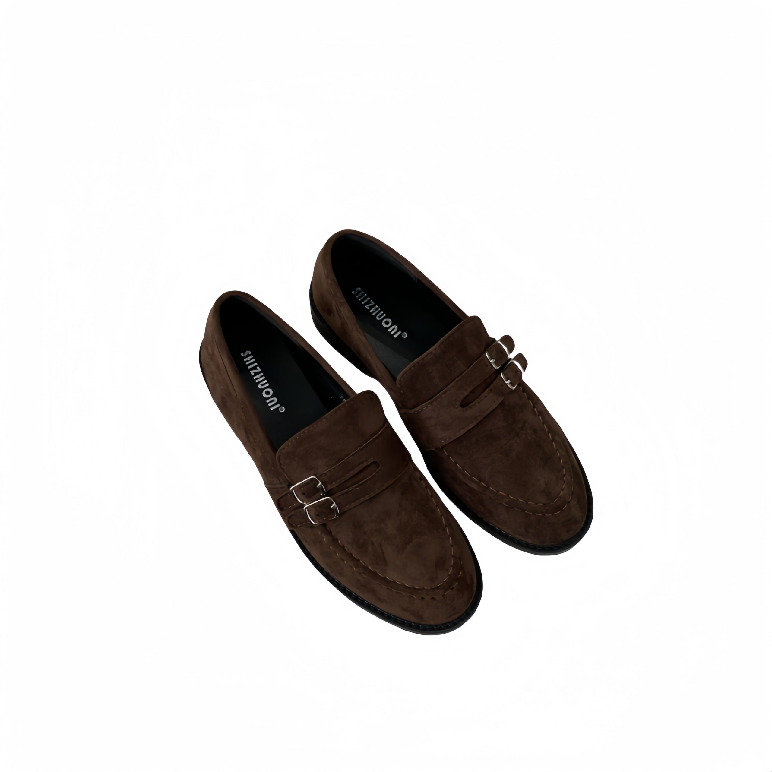 1725356932175_900801.jpg British Retro Round Toe Loafer Shoes 2024 Autumn Winter New Double Buckle Slip On Flat Women's Shoes
