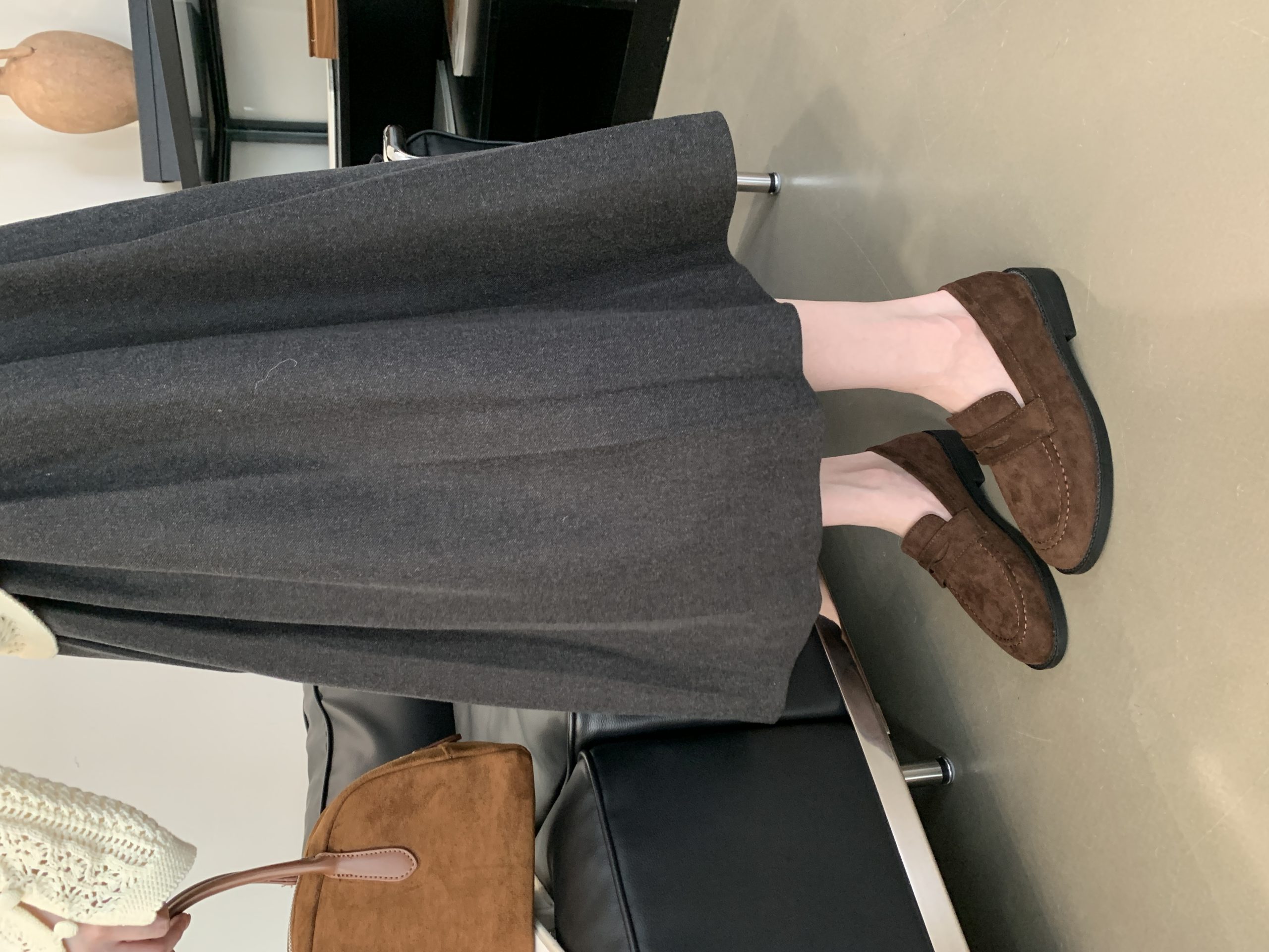 British Style Fashion Low Heel Loafers Women's Deep Mouth Round Toe Suede Casual Shoes