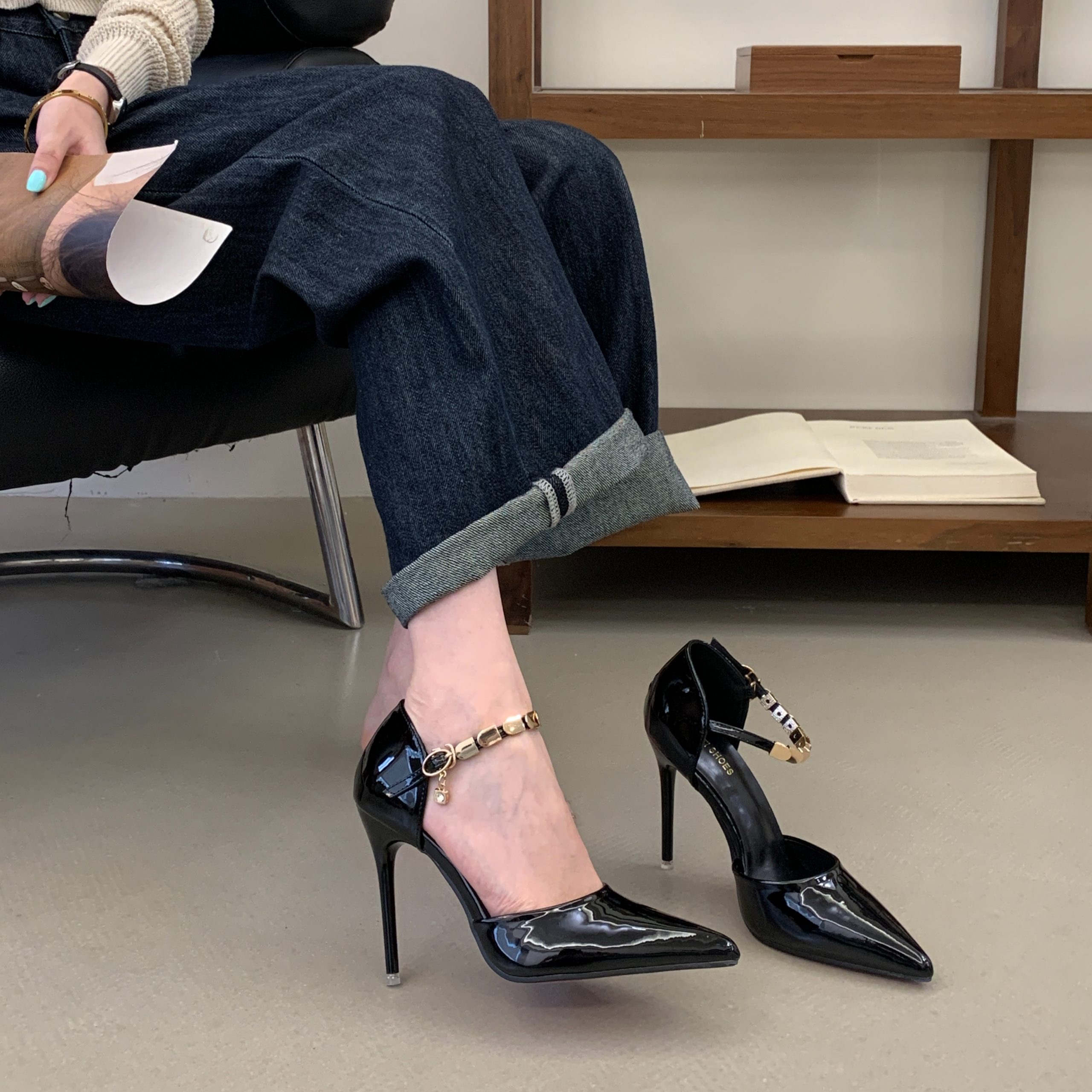 Kayina Women's Pointed Toe Stiletto Heels with Ankle Strap Buckle 2026 Summer New Sexy Shoes