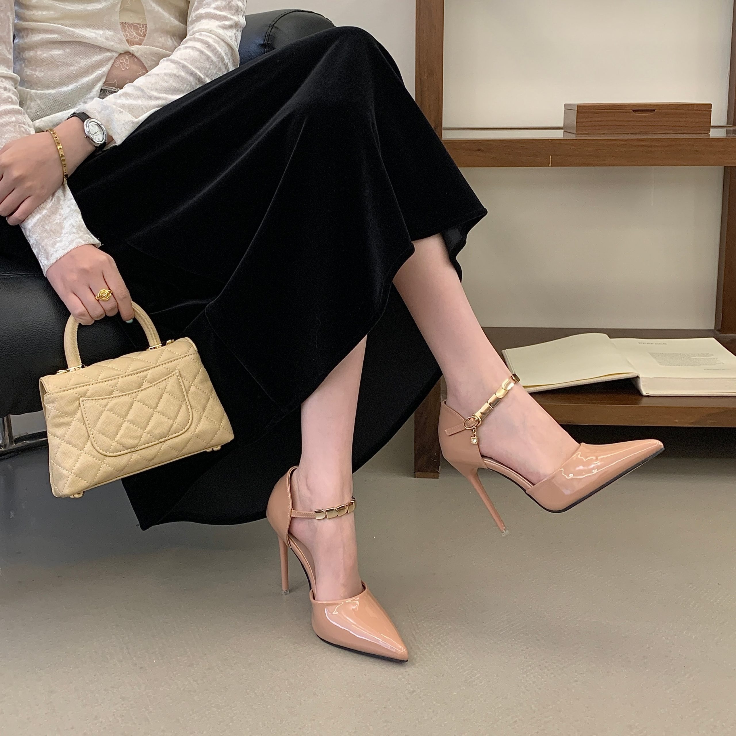 Kayina Women's Pointed Toe Stiletto Heels with Ankle Strap Buckle 2026 Summer New Sexy Shoes