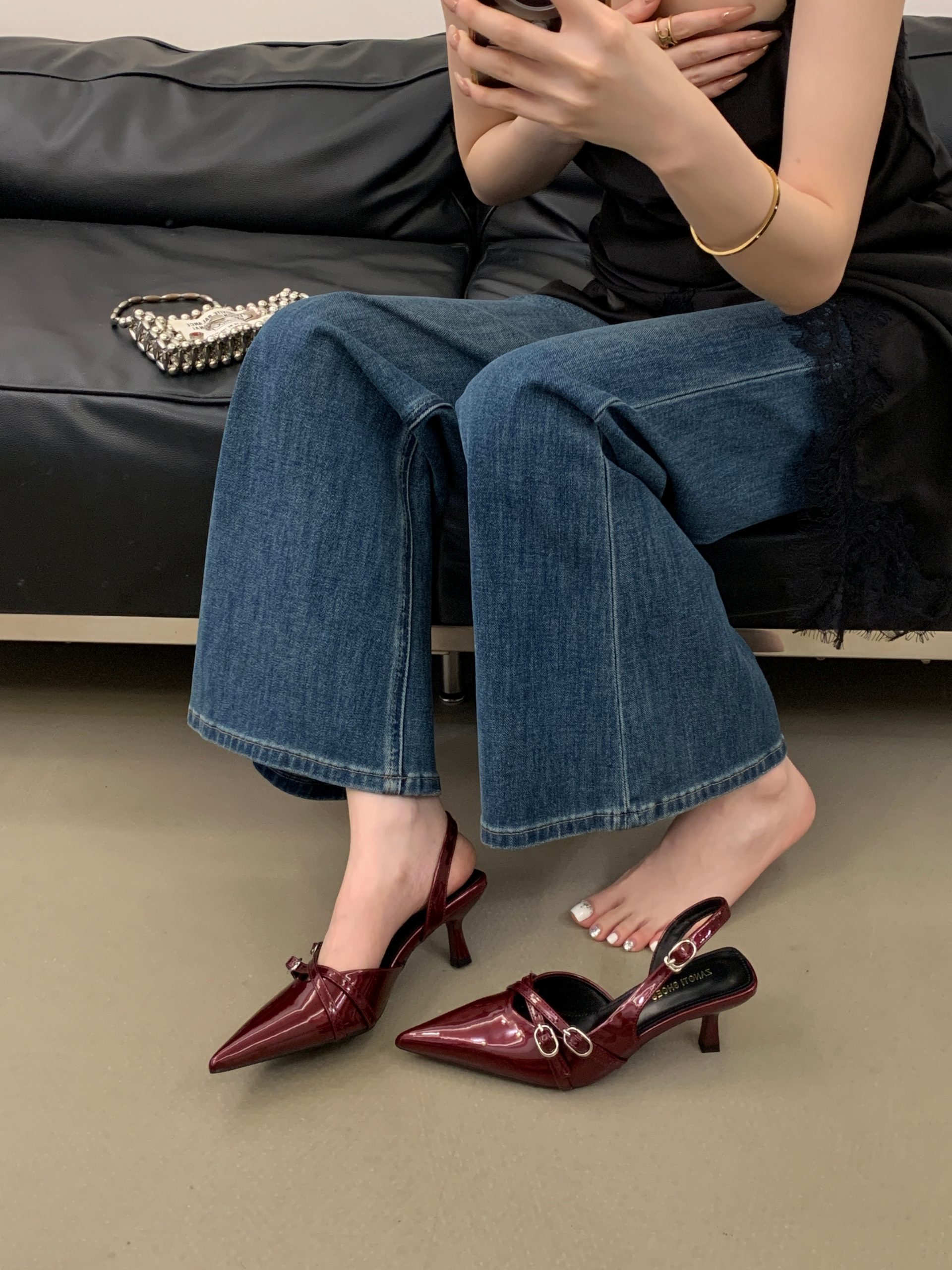 1781503683611_23LQAX.jpg 2026 Summer New French Style Pointed Toe Backless Sandals for Women Fashion Versatile Thin Heel Low Heel Shoes