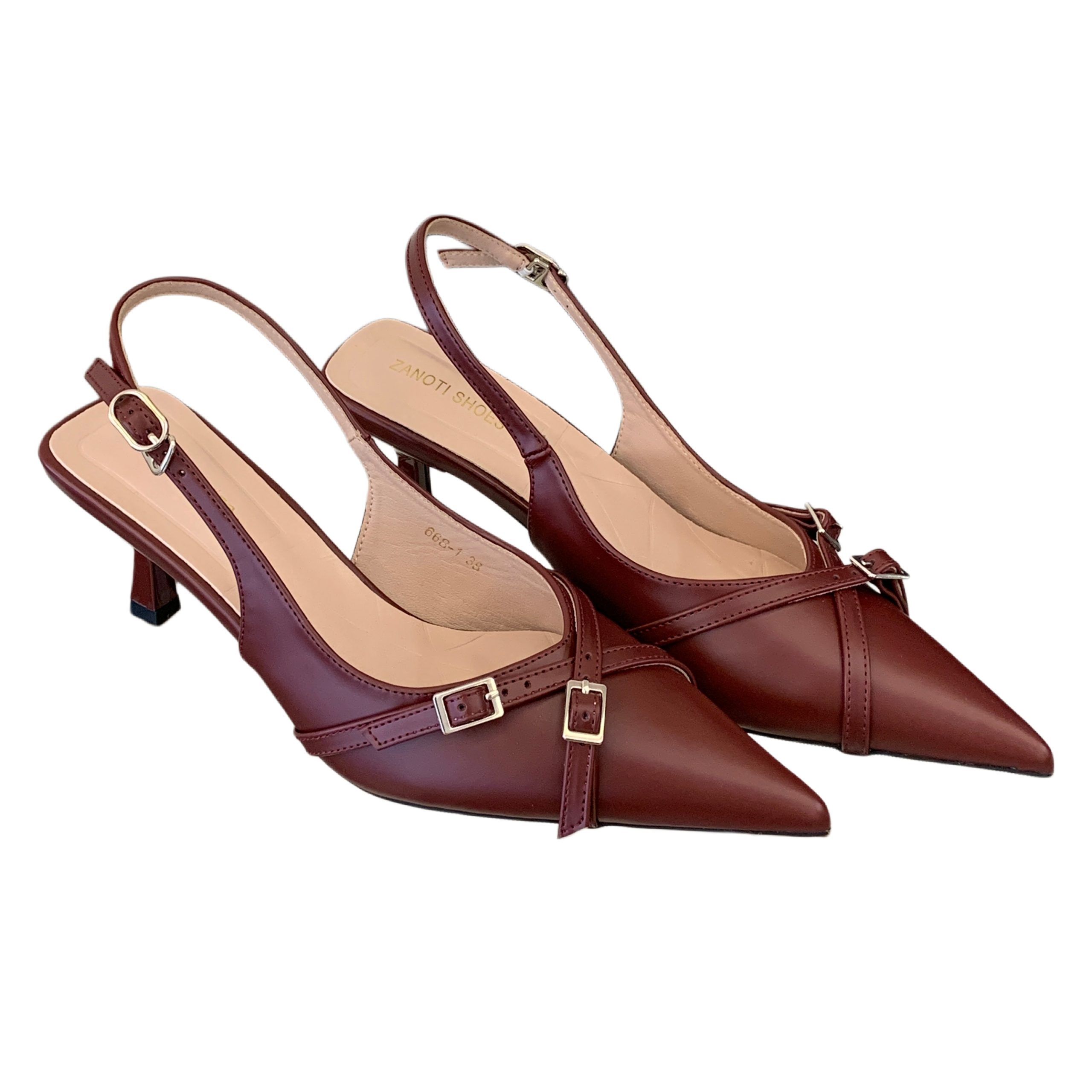 2026 Summer New French Fashion Pointed Toe Back Strap Thin Heel Women's Sandals