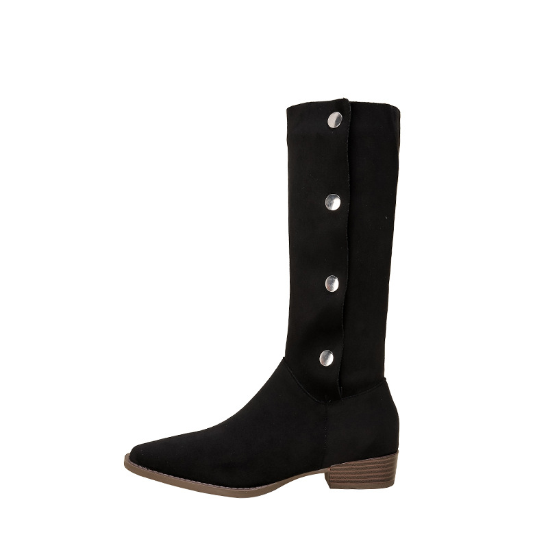 2023-trending-western-cowboy-boots-for-women-square-toe-folded-stacked-boots-retro-side-buckle-riding-boots_4 2023 Trending Western Cowboy Boots for Women Square Toe Folded Stacked Boots Retro Side Buckle Riding Boots