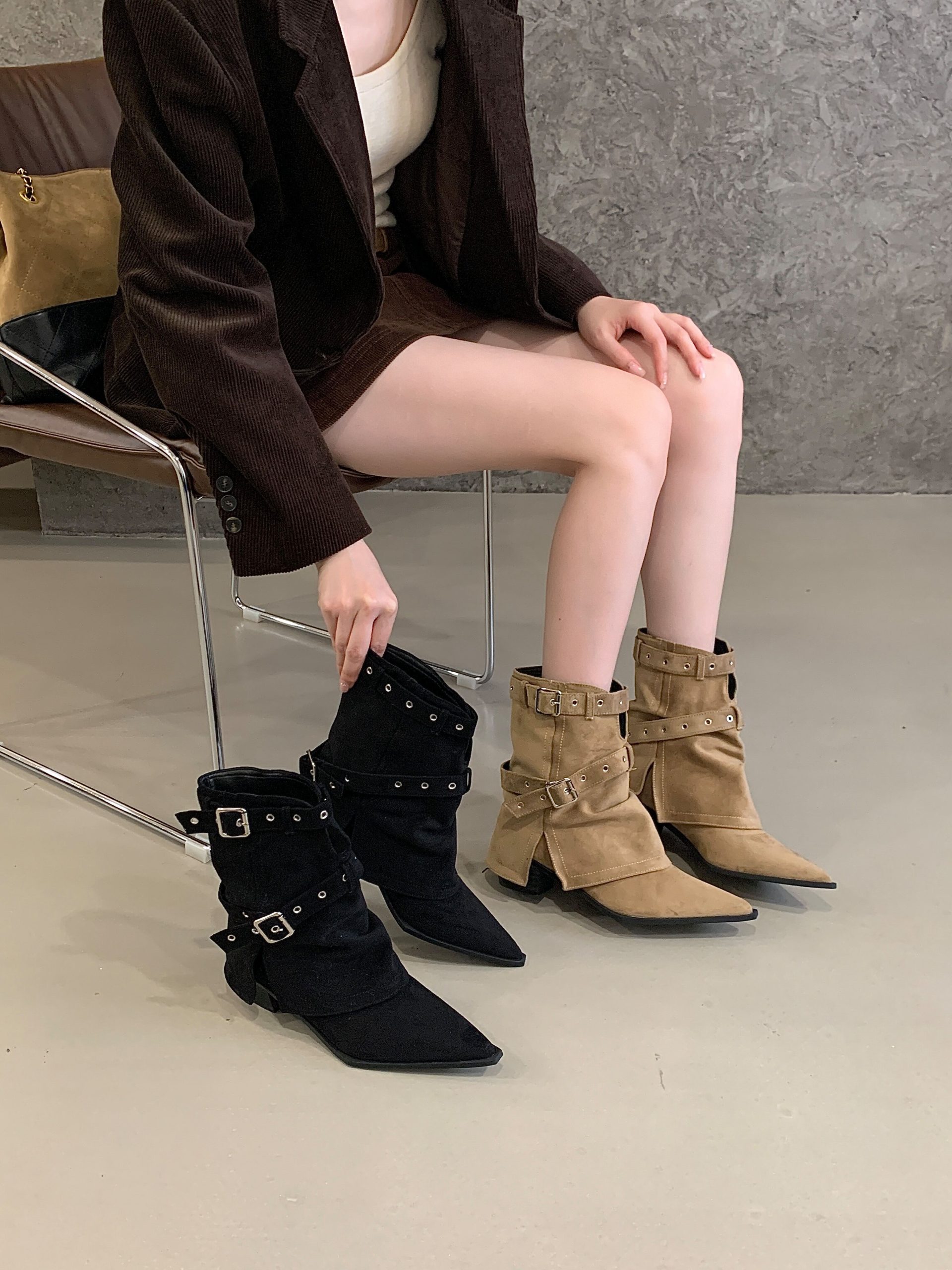 retro-chunky-heel-mid-calf-boots-for-women-2025-new-autumn-winter-fashion-pointed-toe-western-cowboy-boots-with-belt-buckle Retro Chunky Heel Mid Calf Boots for Women 2025 New Autumn Winter Fashion Pointed Toe Western Cowboy Boots with Belt Buckle