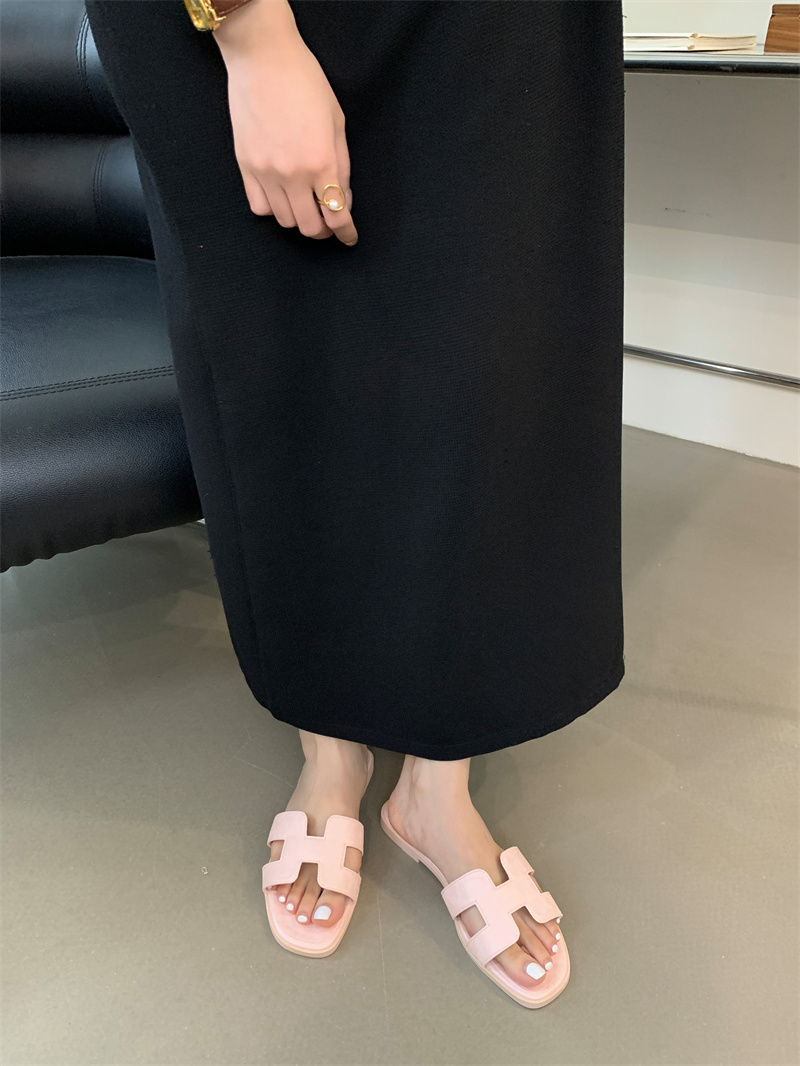 Women's 2025 Summer Flat Beach Slippers H-Shaped Casual Sandals Non-Slip
